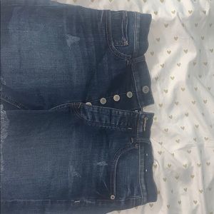 High waisted jean shorts